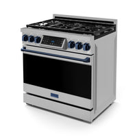 Gordon Ramsay Collection by Thor Kitchen 36" Freestanding Professional Gas Range with Tilt Panel Touch Control - RSG36-BLU|Cuisinière à gaz amovible de style professionnel collection Gordon Ramsay de Thor Kitchen de 36 po - RSG36-BLU