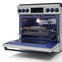 Gordon Ramsay Collection by Thor Kitchen 36" Freestanding Professional Gas Range with Tilt Panel Touch Control - RSG36-BLU|Cuisinière à gaz amovible de style professionnel collection Gordon Ramsay de Thor Kitchen de 36 po - RSG36-BLU