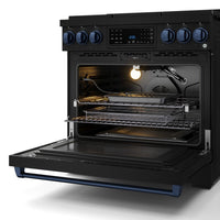 Gordon Ramsay Collection by Thor Kitchen 36" Freestanding Professional Gas Range with Tilt Panel Touch Control - RSG36B-BLU|Cuisinière à gaz amovible de style professionnel collection Gordon Ramsay de Thor Kitchen de 36 po - RSG36B-BLU