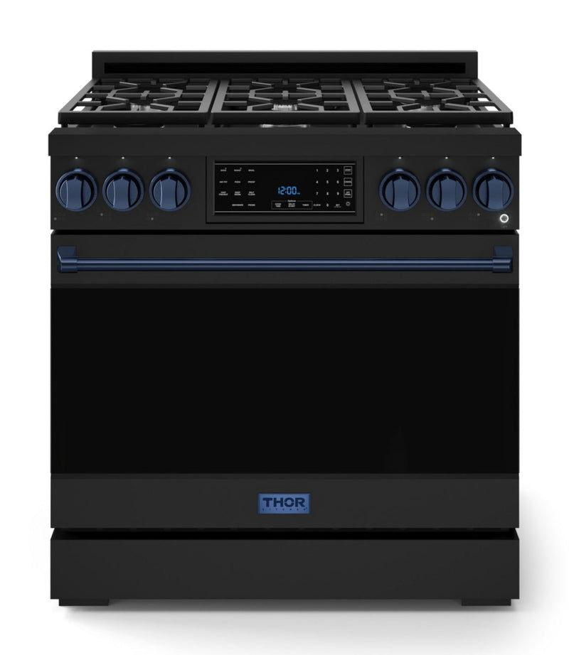 Gordon Ramsay Collection by Thor Kitchen 36" Freestanding Professional Gas Range with Tilt Panel Touch Control - RSG36B-BLU|Cuisinière à gaz amovible de style professionnel collection Gordon Ramsay de Thor Kitchen de 36 po - RSG36B-BLU