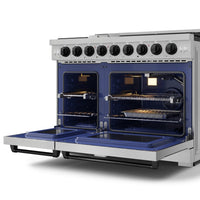 Gordon Ramsay Collection by Thor Kitchen 48" Freestanding Professional Gas Range - RSG48E-BLK|Cuisinière à gaz amovible de style professionnel collection Gordon Ramsay de Thor Kitchen de 48 po - RSG48E-BLK