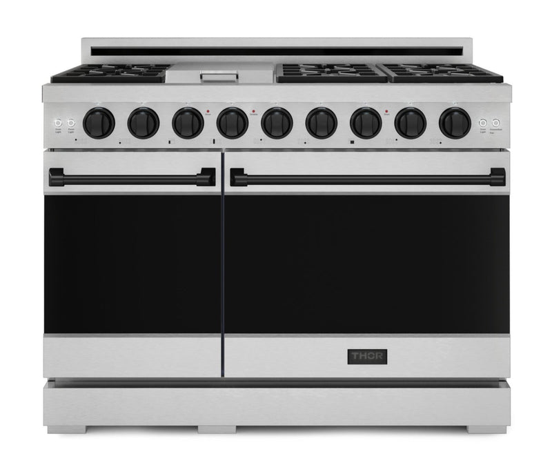 Gordon Ramsay Collection by Thor Kitchen 48" Freestanding Professional Gas Range - RSG48E-BLK|Cuisinière à gaz amovible de style professionnel collection Gordon Ramsay de Thor Kitchen de 48 po - RSG48E-BLK