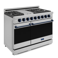 Gordon Ramsay Collection by Thor Kitchen 48" Freestanding Professional Gas Range - RSG48E-BLU|Cuisinière à gaz amovible de style professionnel collection Gordon Ramsay de Thor Kitchen de 48 po - RSG48E-BLU