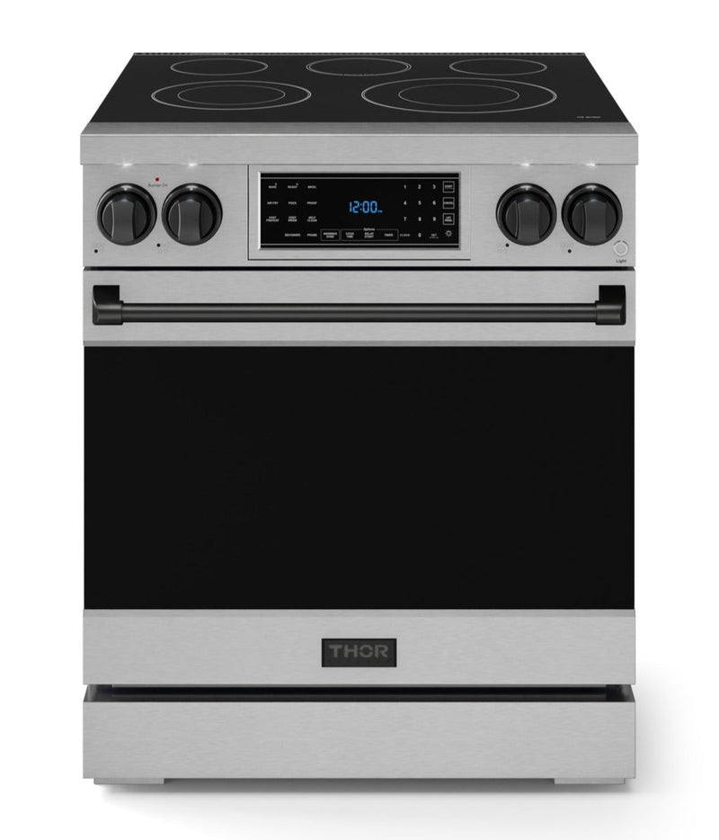 Gordon Ramsay Collection by Thor Kitchen 30" Freestanding Professional Electric Range with Tilt Panel Touch Control - RSE30-BLK|Cuisinière électrique amovible de style professionnel collection Gordon Ramsay de Thor Kitchen de 30 po - RSE30-BLK
