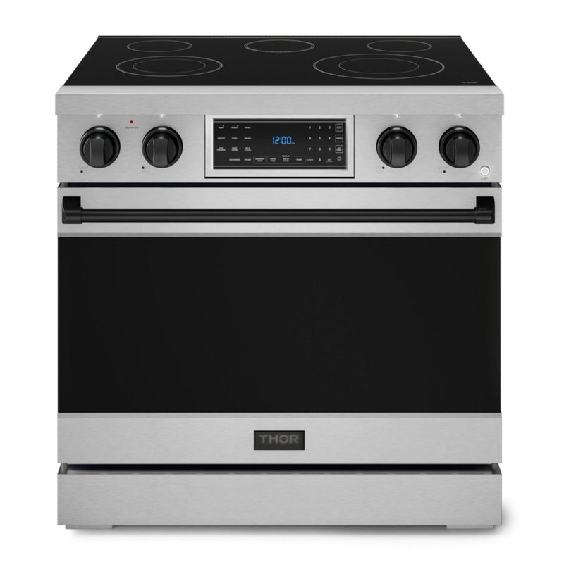 Gordon Ramsay Collection by Thor Kitchen 36" Freestanding Professional Electric Range with Tilt Panel Touch Control - RSE36-BLK|Cuisinière électrique amovible de style professionnel collection Gordon Ramsay de Thor Kitchen de 36 po - RSE36-BLK