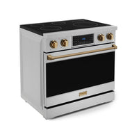 Gordon Ramsay Collection by Thor Kitchen 36" Freestanding Professional Electric Range with Tilt Panel Touch Control - RSE36-BRZ|Cuisinière électrique amovible de style professionnel collection Gordon Ramsay de Thor Kitchen de 36 po - RSE36-BRZ