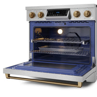 Gordon Ramsay Collection by Thor Kitchen 36" Freestanding Professional Electric Range with Tilt Panel Touch Control - RSE36-BRZ|Cuisinière électrique amovible de style professionnel collection Gordon Ramsay de Thor Kitchen de 36 po - RSE36-BRZ