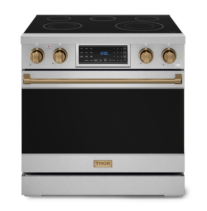 Gordon Ramsay Collection by Thor Kitchen 36" Freestanding Professional Electric Range with Tilt Panel Touch Control - RSE36-BRZ|Cuisinière électrique amovible de style professionnel collection Gordon Ramsay de Thor Kitchen de 36 po - RSE36-BRZ