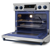 Gordon Ramsay Collection by Thor Kitchen 36" Freestanding Professional Electric Range with Tilt Panel Touch Control - RSE36-BLU|Cuisinière électrique amovible de style professionnel collection Gordon Ramsay de Thor Kitchen de 36 po - RSE36-BLU