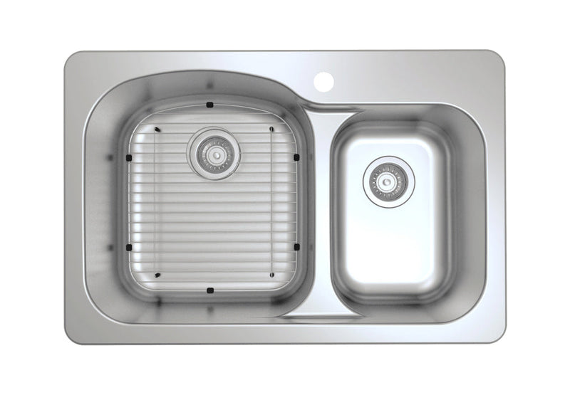 Ancona Tusca Series 33" 60/40 Dual Mount Kitchen Sink - AN-3342