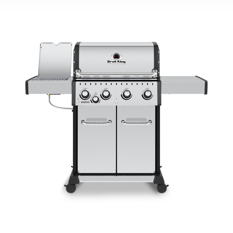 Broil King Baron™ S 440 Pro IR Propane Gas Grill with Infrared Side Burner in Stainless Steel - 875924|Gril à gaz propane BaronMC S 440 PRO IR en acier inoxydable de Broil King avec brûleur latéral à infrarouge - 875924
