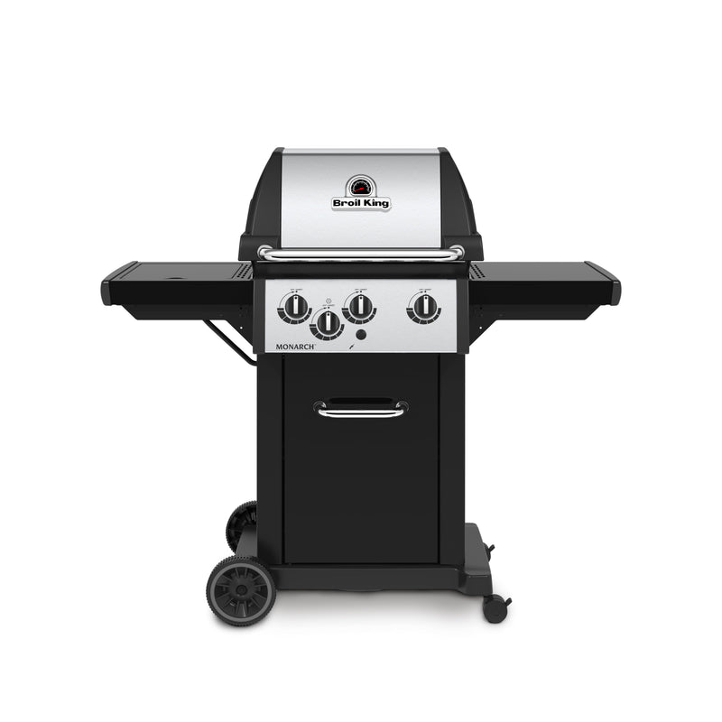 Broil King Monarch™ 340 Propane Gas Grill with Side Burner in Stainless Steel & Black - 834264|Gril à gaz propane MonarchMC 340 en acier inoxydable et noir de Broil King avec brûleur latéral - 834264