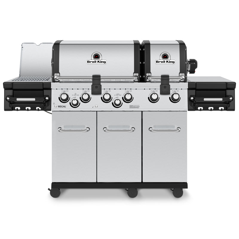 Broil King Regal™ S 690 Pro IR Propane Gas Grill with Infrared Side Burner & Rear Rotisserie Burner - 957944|Gril à gaz propane RegalMC S 690 PRO IR de Broil King avec brûleur latéral à infrarouge et brûleur arrière de rôtisserie - 957944