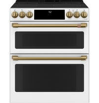 Café Brushed Brass Handle and Knob Kit for Range - CXFCEHKPMCG|Trousse de poignées et de boutons Café laiton brossé pour cuisinière - CXFCEHKPMCG