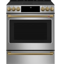 Café Brushed Brass Handle and Knob Kit for Range - CXFCEHKPMCG|Trousse de poignées et de boutons Café laiton brossé pour cuisinière - CXFCEHKPMCG