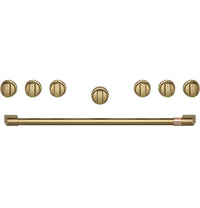 Café 36" Brushed Brass Handle and Knob Kit for Pro Range and Rangetop - CXPR6HKPTCG|Trousse de poignée et de boutons Café laiton brossé de 36 po pour cuisinière et surface de cuisson professionnelles - CXPR6HKPTCG