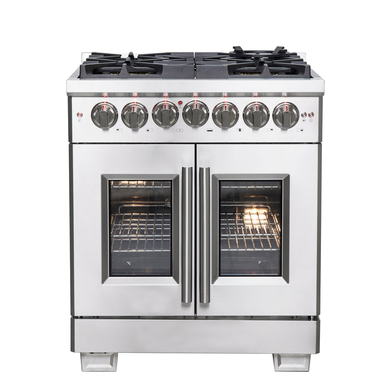 Forno Capriasca 4.32 Cu. Ft. French Door Dual Fuel Range - FFSGS6387-30|Cuisinière hybride Forno Capriasca de 4,32 pi³ à portes françaises - FFSGS6387-30