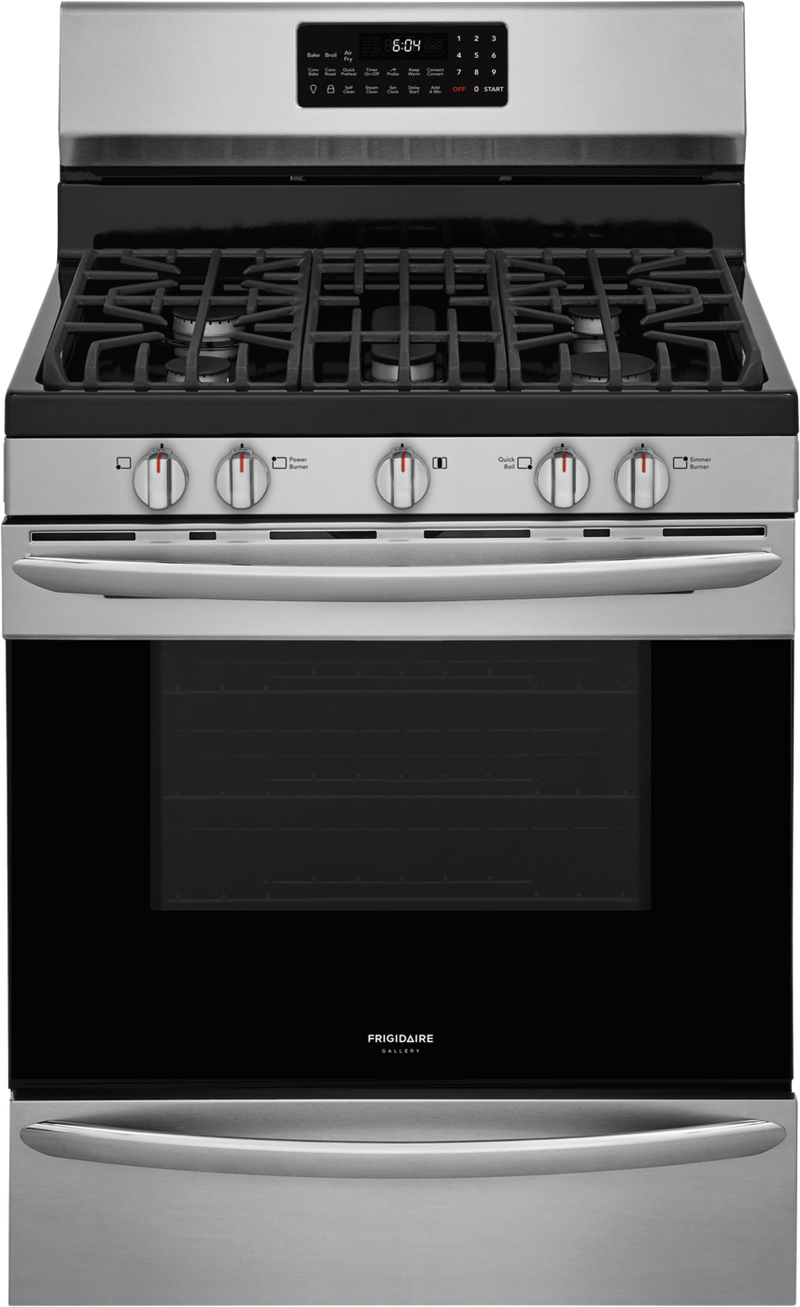Frigidaire Gallery 5 Cu. Ft. Freestanding Gas Range with Air Fry - GCRG3060AF - Gas Range in Smudge-proof Stainless Steel 