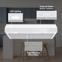 Glacier 24-Inch 350 MAX Blower White Range Hood - GLA1243WW | GLA1243W