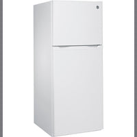 White GE 11.55 cu.ft. Top Freezer Refrigerator - GPE12FGKWW | GPE12FGW