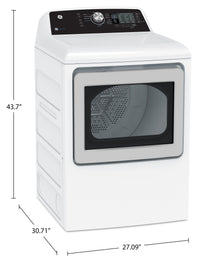 GE 7.4 Cu. Ft. Electric Dryer with SaniFresh Cycle - White - GTD68EBMRWS | Sécheuse électrique GE de 7,4 pi³ avec cycle SaniFresh - blanche - GTD68EBMRWS