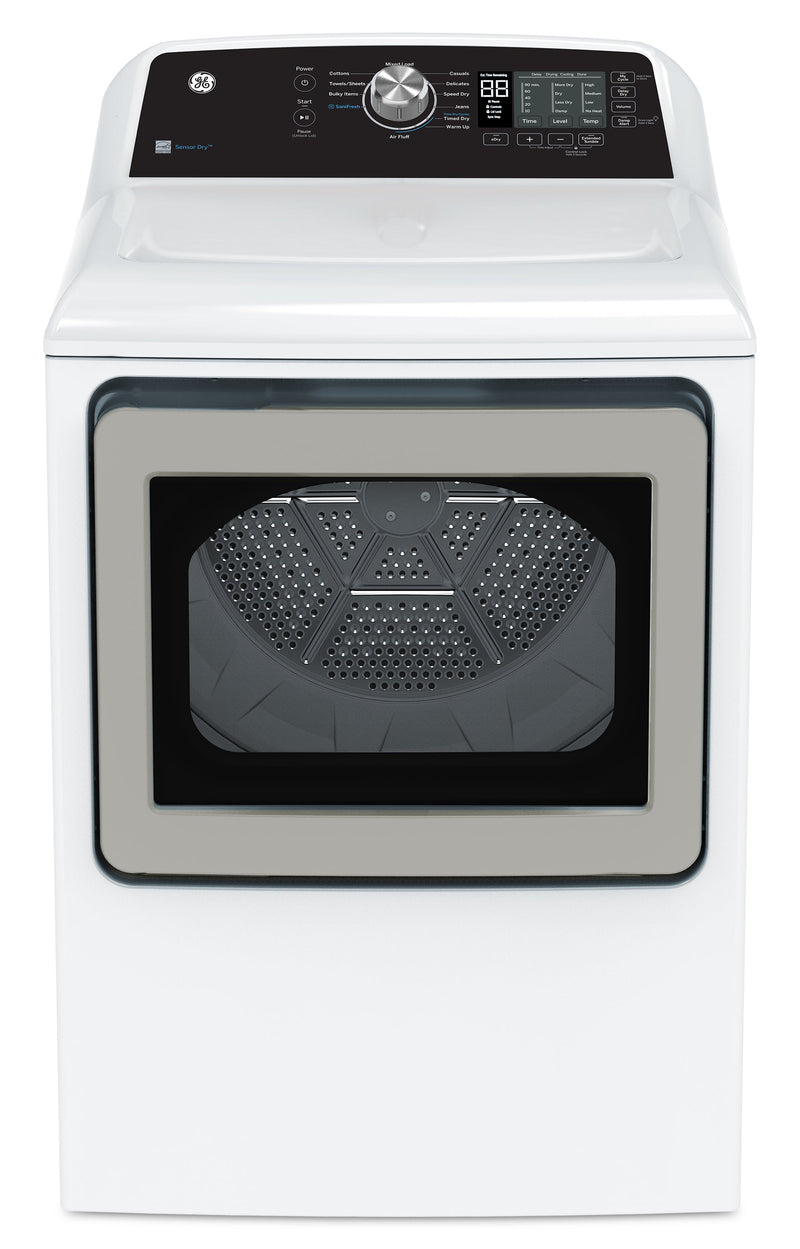 GE 7.4 Cu. Ft. Electric Dryer with SaniFresh Cycle - White - GTD68EBMRWS | Sécheuse électrique GE de 7,4 pi³ avec cycle SaniFresh - blanche - GTD68EBMRWS