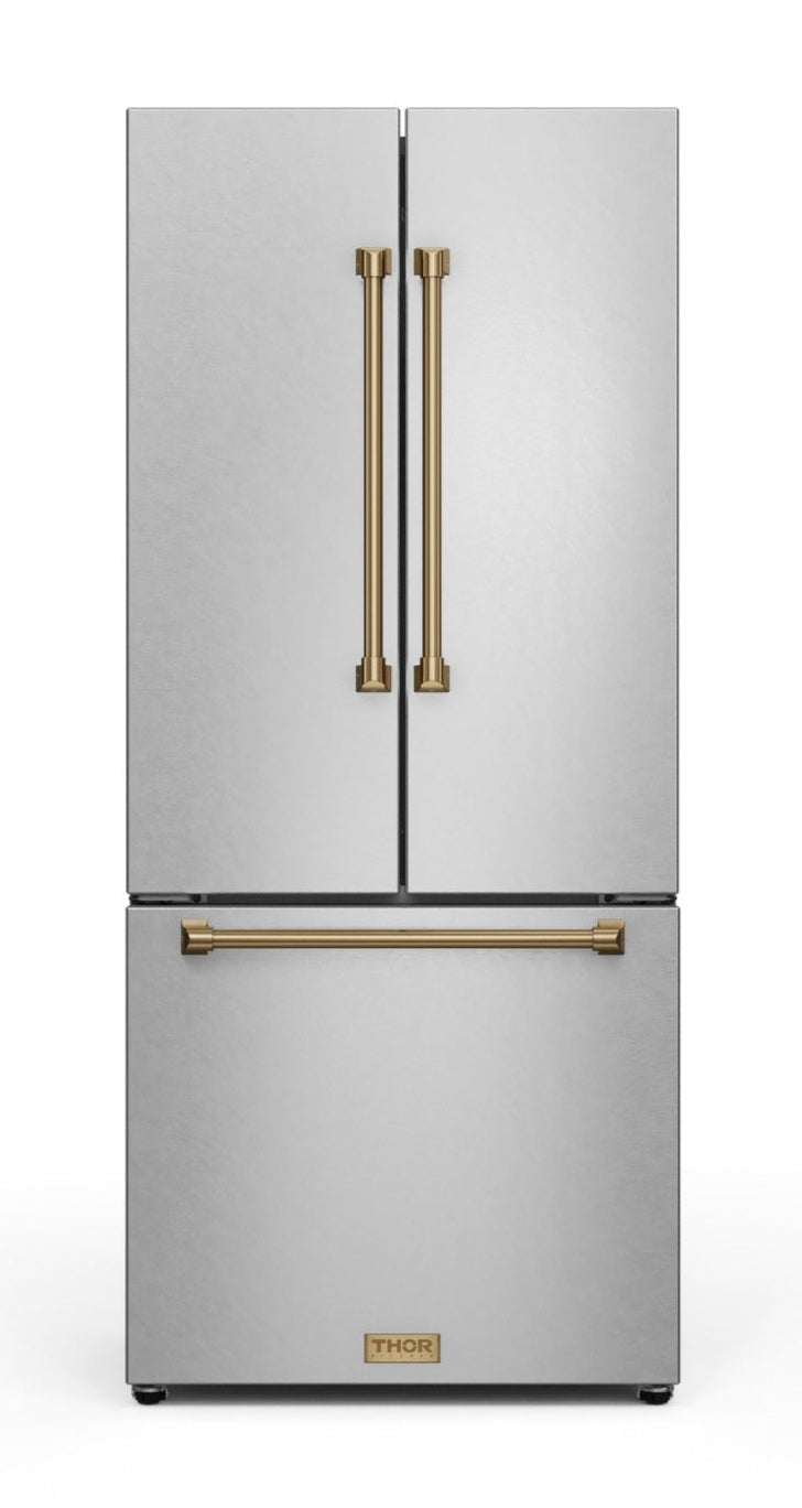 Gordon Ramsay Collection by Thor Kitchen 30" 17.5 Cu. Ft. Counter-Depth French-Door Refrigerator - RF3017FFD99-BRZ|Réfrigérateur collection Gordon Ramsay de Thor Kitchen de 30 po et de 17,5 pi3 de profondeur comptoir à portes françaises - RF3017FFD99-BRZ