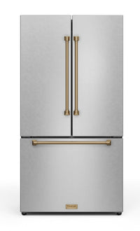 Gordon Ramsay Collection by Thor Kitchen 36" 20.3 Cu. Ft. Counter-Depth French-Door Refrigerator - RF3621CTD99-BRZ|Réfrigérateur collection Gordon Ramsay de Thor Kitchen de 36 po et de 20,3 pi3 de profondeur comptoir à portes françaises - RF3621CTD99-BRZ