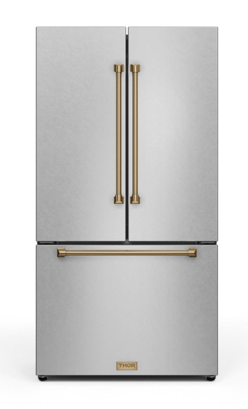 Gordon Ramsay Collection by Thor Kitchen 36" 20.3 Cu. Ft. Counter-Depth French-Door Refrigerator - RF3621CTD99-BRZ|Réfrigérateur collection Gordon Ramsay de Thor Kitchen de 36 po et de 20,3 pi3 de profondeur comptoir à portes françaises - RF3621CTD99-BRZ