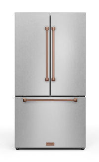 Gordon Ramsay Collection by Thor Kitchen 36" 20.3 Cu. Ft. Counter-Depth French-Door Refrigerator - RF3621CTD99-RSG|Réfrigérateur collection Gordon Ramsay de Thor Kitchen de 36 po et de 20,3 pi3 de profondeur comptoir à portes françaises - RF3621CTD99-RSG