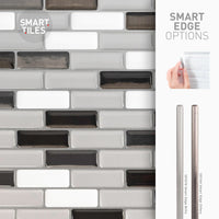 Smart Tiles Peel and Stick 4-Sheet 10 x 9 Backsplash - Murano Metallik|Dosseret Smart Tiles peler et coller 10 x 9, 4 feuilles - Murano Metallik