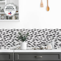 Smart Tiles Peel and Stick 4-Sheet 10 x 9 Backsplash - Murano Metallik|Dosseret Smart Tiles peler et coller 10 x 9, 4 feuilles - Murano Metallik