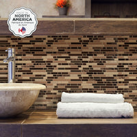 Smart Tiles Peel and Stick 4-Sheet 10 x 9 Backsplash - Bellagio Keystone|Dosseret Smart Tiles peler et coller 10 x 9, 4 feuilles - Bellagio Keystone