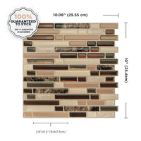 Smart Tiles Peel and Stick 4-Sheet 10 x 9 Backsplash - Bellagio Keystone|Dosseret Smart Tiles peler et coller 10 x 9, 4 feuilles - Bellagio Keystone