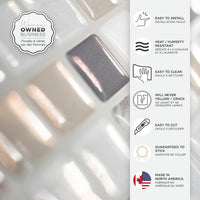 Smart Tiles Peel and Stick 4-Sheet 12 x 10 Backsplash - Minimo Noche|Dosseret Smart Tiles peler et coller 12 x 10, 4 feuilles - Minimo Noche