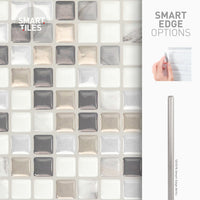 Smart Tiles Peel and Stick 4-Sheet 12 x 10 Backsplash - Minimo Noche|Dosseret Smart Tiles peler et coller 12 x 10, 4 feuilles - Minimo Noche