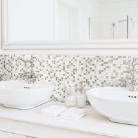 Smart Tiles Peel and Stick 4-Sheet 12 x 10 Backsplash - Minimo Noche|Dosseret Smart Tiles peler et coller 12 x 10, 4 feuilles - Minimo Noche