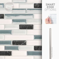 Smart Tiles Peel and Stick 4-Sheet 10 x 9 Backsplash - Muretto Brina|Dosseret Smart Tiles peler et coller 10 x 9, 4 feuilles - Muretto Brina