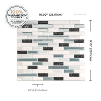 Smart Tiles Peel and Stick 4-Sheet 10 x 9 Backsplash - Muretto Brina|Dosseret Smart Tiles peler et coller 10 x 9, 4 feuilles - Muretto Brina