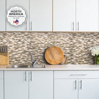 Smart Tiles Peel and Stick 4-Sheet 10 x 9 Backsplash - Muretto Durango|Dosseret Smart Tiles peler et coller 10 x 9, 4 feuilles - Muretto Durango