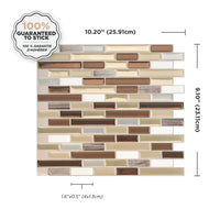 Smart Tiles Peel and Stick 4-Sheet 10 x 9 Backsplash - Muretto Durango|Dosseret Smart Tiles peler et coller 10 x 9, 4 feuilles - Muretto Durango
