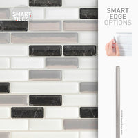 Smart Tiles Peel and Stick 4-Sheet 10 x 9 Backsplash - Muretto Alaska|Dosseret Smart Tiles peler et coller 10 x 9, 4 feuilles - Muretto Alaska