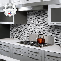 Smart Tiles Peel and Stick 4-Sheet 10 x 9 Backsplash - Muretto Alaska|Dosseret Smart Tiles peler et coller 10 x 9, 4 feuilles - Muretto Alaska