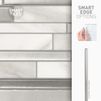 Smart Tiles Peel and Stick 4-Sheet 12 x 10 Backsplash - Milano Carrera|Dosseret Smart Tiles peler et coller 12 x 10, 4 feuilles - Milano Carrera