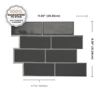 Smart Tiles Peel and Stick 4-Sheet 12 x 9 Backsplash - Metro Grigio|Dosseret Smart Tiles peler et coller 12 x 9, 4 feuilles - Metro Grigio