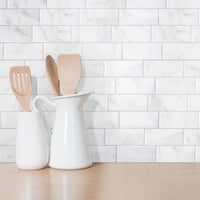 Smart Tiles Peel and Stick 4-Sheet 12 x 9 Backsplash - Metro Carrera|Dosseret Smart Tiles peler et coller 12 x 9, 4 feuilles - Metro Carrera