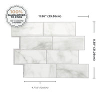 Smart Tiles Peel and Stick 4-Sheet 12 x 9 Backsplash - Metro Carrera|Dosseret Smart Tiles peler et coller 12 x 9, 4 feuilles - Metro Carrera