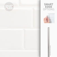 Smart Tiles Peel and Stick 4-Sheet 12 x 9 Backsplash - Metro Blanco|Dosseret Smart Tiles peler et coller 12 x 9, 4 feuilles - Metro Blanco