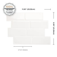 Smart Tiles Peel and Stick 4-Sheet 12 x 9 Backsplash - Metro Blanco|Dosseret Smart Tiles peler et coller 12 x 9, 4 feuilles - Metro Blanco