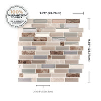 Smart Tiles Peel and Stick 4-Sheet 10 x 9 Backsplash - Crescendo Terra|Dosseret Smart Tiles peler et coller 9 x 9, 4 feuilles - Crescendo Terra
